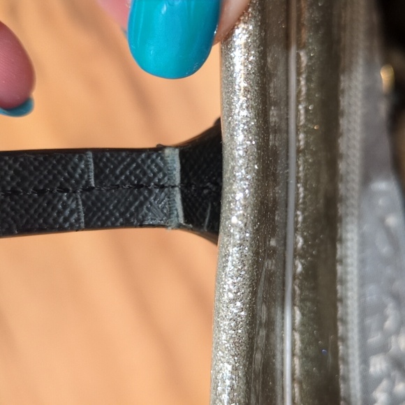 Kate Spade GUC Mavis Silver Taden Street Tote Shimmer Glitter Bag Purse CALLOUTS - Picture 7 of 16